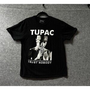 2Pac Tupac Trust Nobody T-Shirt Men’s Large Black Rap Hip Hop Tee 2024
